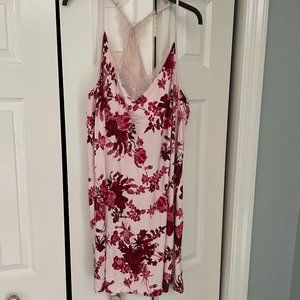 Soma berry floral lace detail chemise nightgown, XXL
